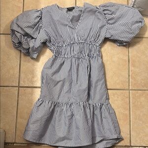 Striped Puff Sleeve Dress